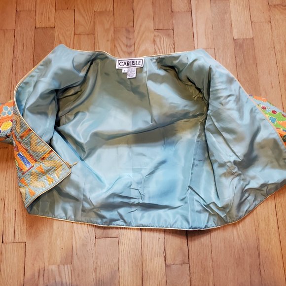 Carlisle Colorful Silk Coat of Many Colors Jacket - size 6 - Picture 13 of 14
